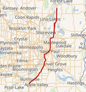 Map of I-35E-MN System