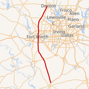 Map of I-35W-TX System