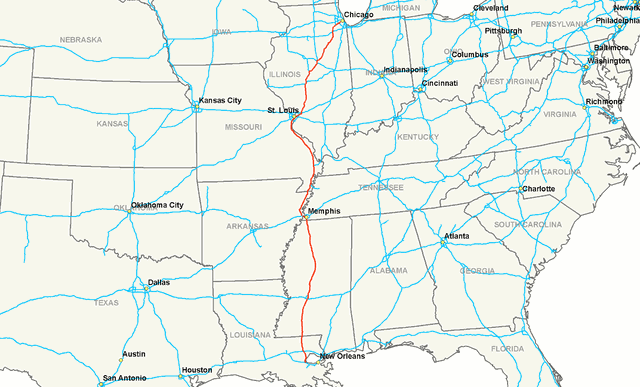 Map of I-55 System